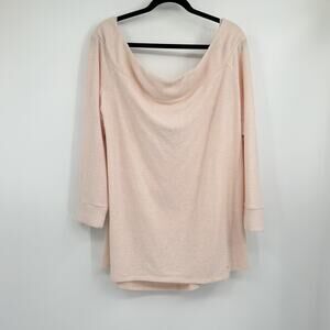 Torrid Light Pink Super Soft Plush Off Shoulder 3/4 Sleeve Top Size 3 3X